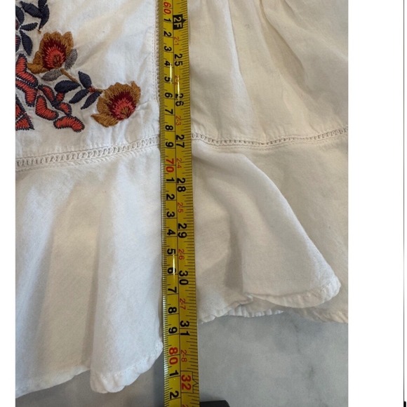 Free People Pablo Embroidered Boho Mini Dress Ruffle Sleeve, size  XS - Picture 4 of 7